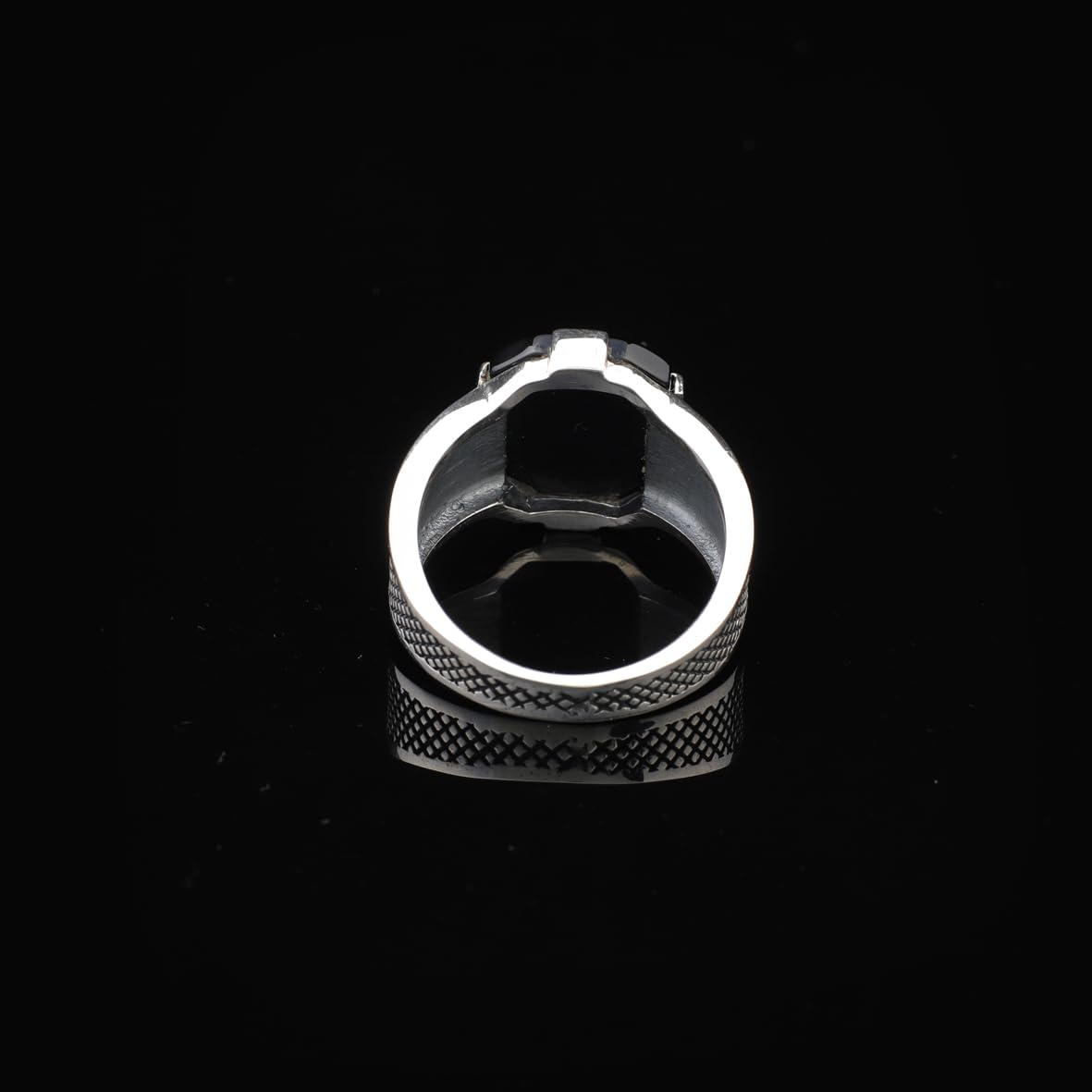 Handmade 925 Sterling Silver Black Onyx Pinky Ring - Men's Gemstone Jewelry with Silver Polishing Cloth Gift