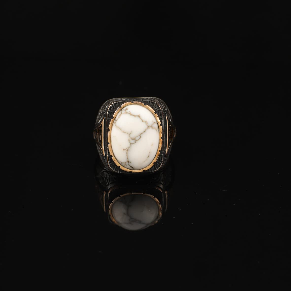 Turquoise Stone Men Silver Ring