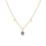 Evil Eye and Star Necklace Gold Plated and Sterling Silver Necklace for Women - Sterling Silver and Gold Plated Necklaces with Evil Eye and Star Charms - Birthday Gifts for Women — image 1