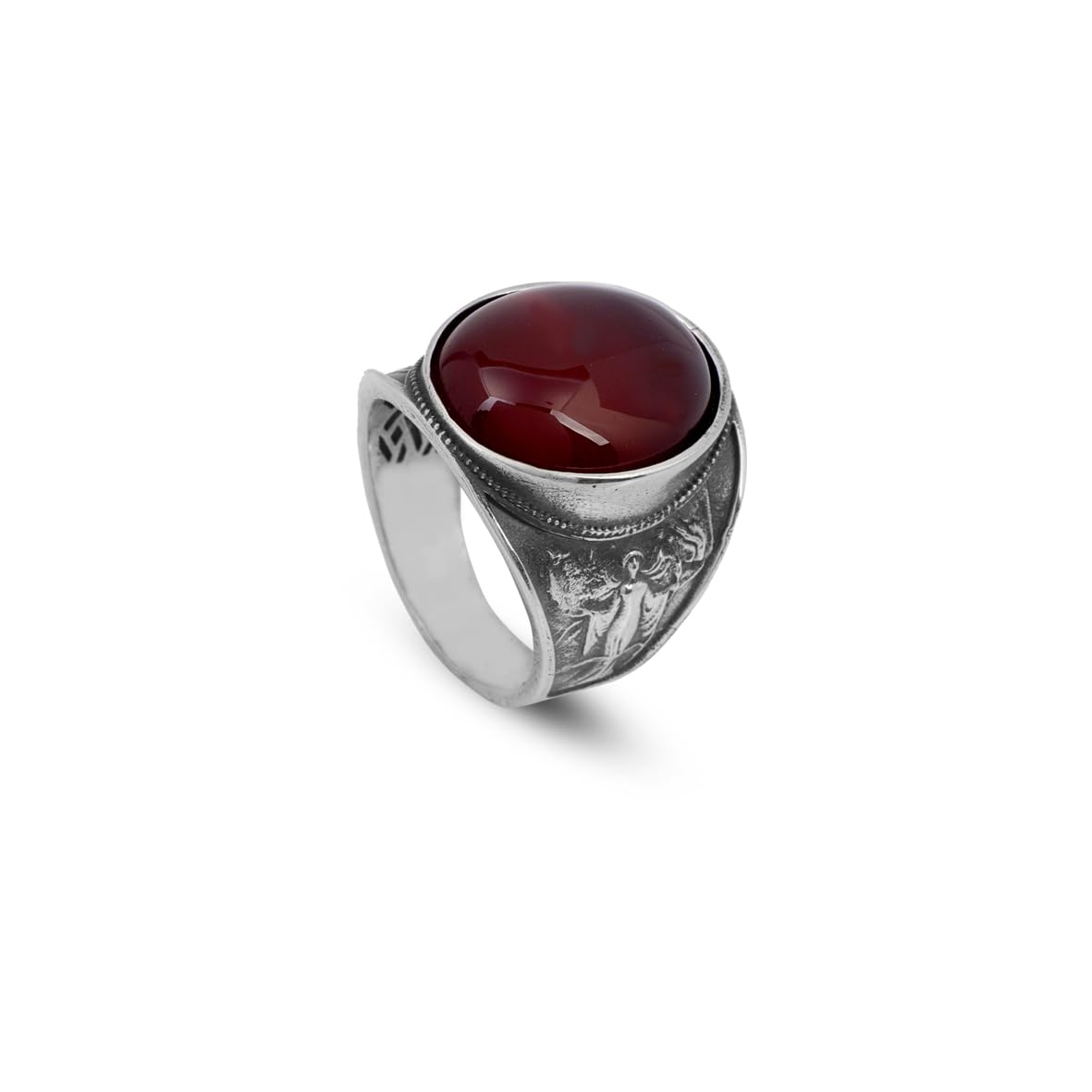 Handmade Carnelian Virgin Mary Signet Ring