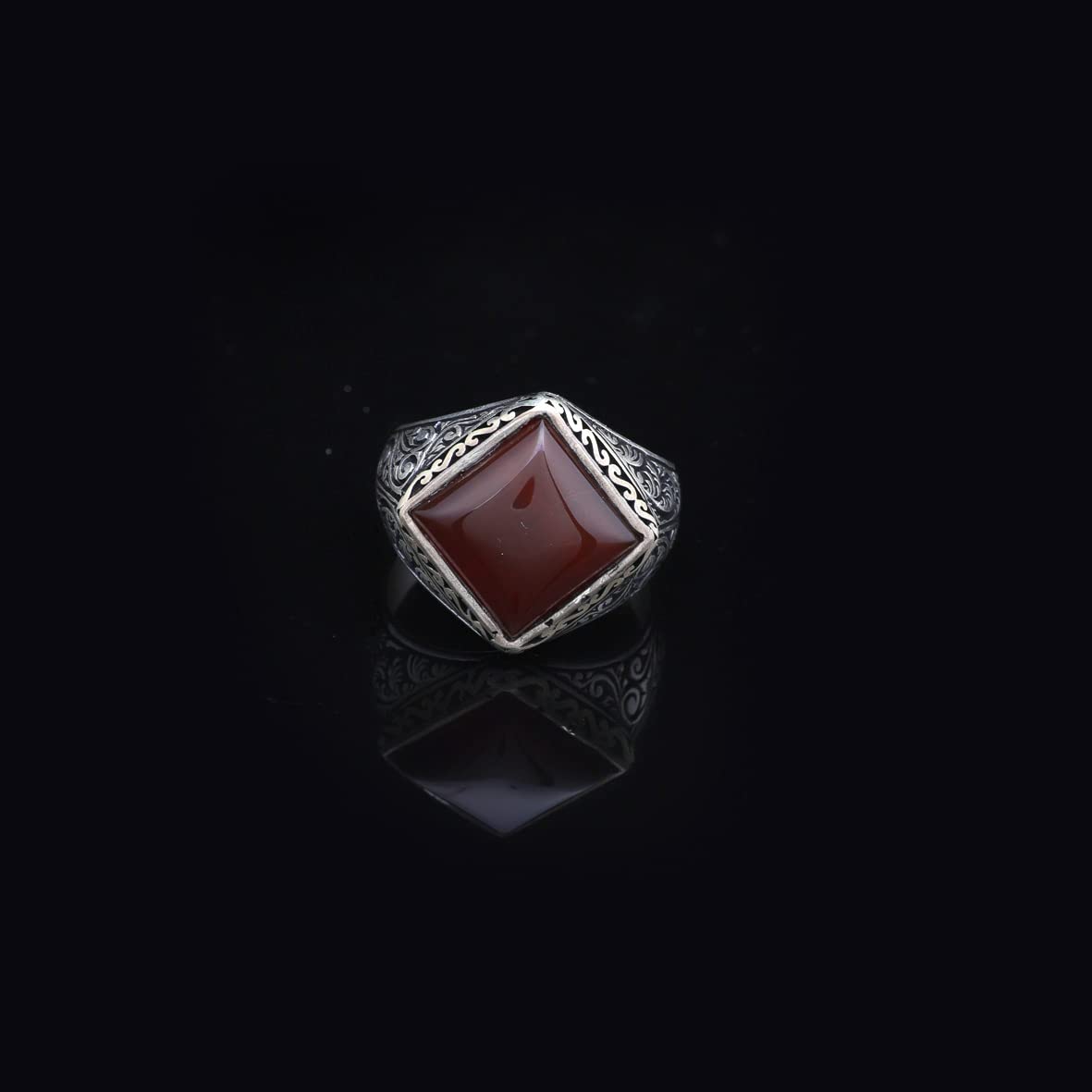 Men Handmade Carnelian Stone Ring