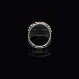 Vintage Embroidered Signet Ring with Blue Tiger Eye Gemstone - 925 Sterling Silver Men's Engagement Ring — image 6