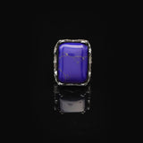 Vintage Large Lapis Lazuli Ax Ring for Men - 925 Sterling Silver Turkish Handmade Polished Engagement Ring with Silver Polishing Cloth Gift — image 3