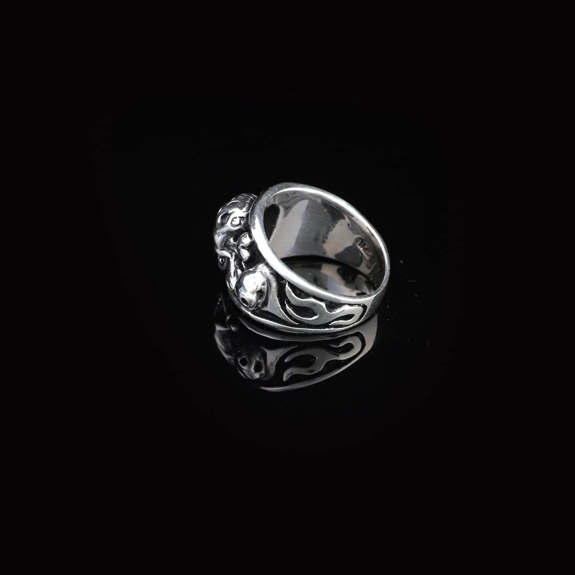 Skull Handmade Sterling Silver Men Biker Ring