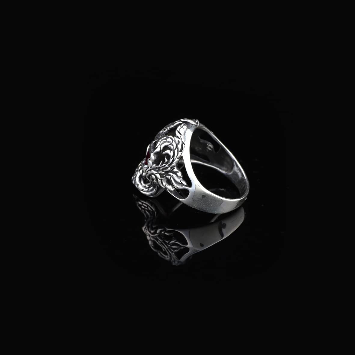 Skull Handmade Sterling Silver Men Biker Ring