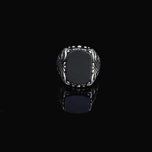 Black Onyx Ring with Ornate Ottoman