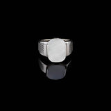 Handmade Mother of Pearl Pinky Ring - 925 Sterling Silver Men's Gemstone Ring with Polishing Cloth Gift — image 2
