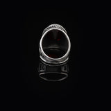 Handmade Garnet Gemstone Oval Stone Engagement Ring for Men Vintage 925 Sterling Silver — image 6