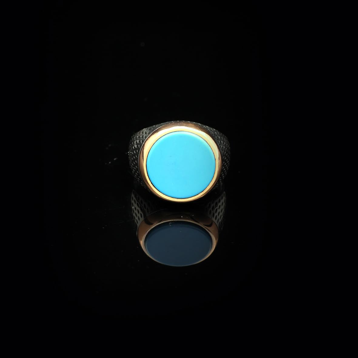 Handmade Turquoise Pinky Signet Ring for Men