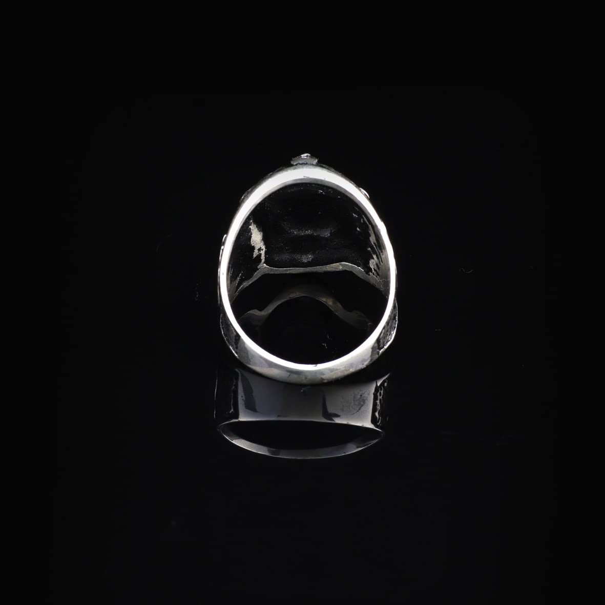 925K Sterling Silver Mens Biker Ring