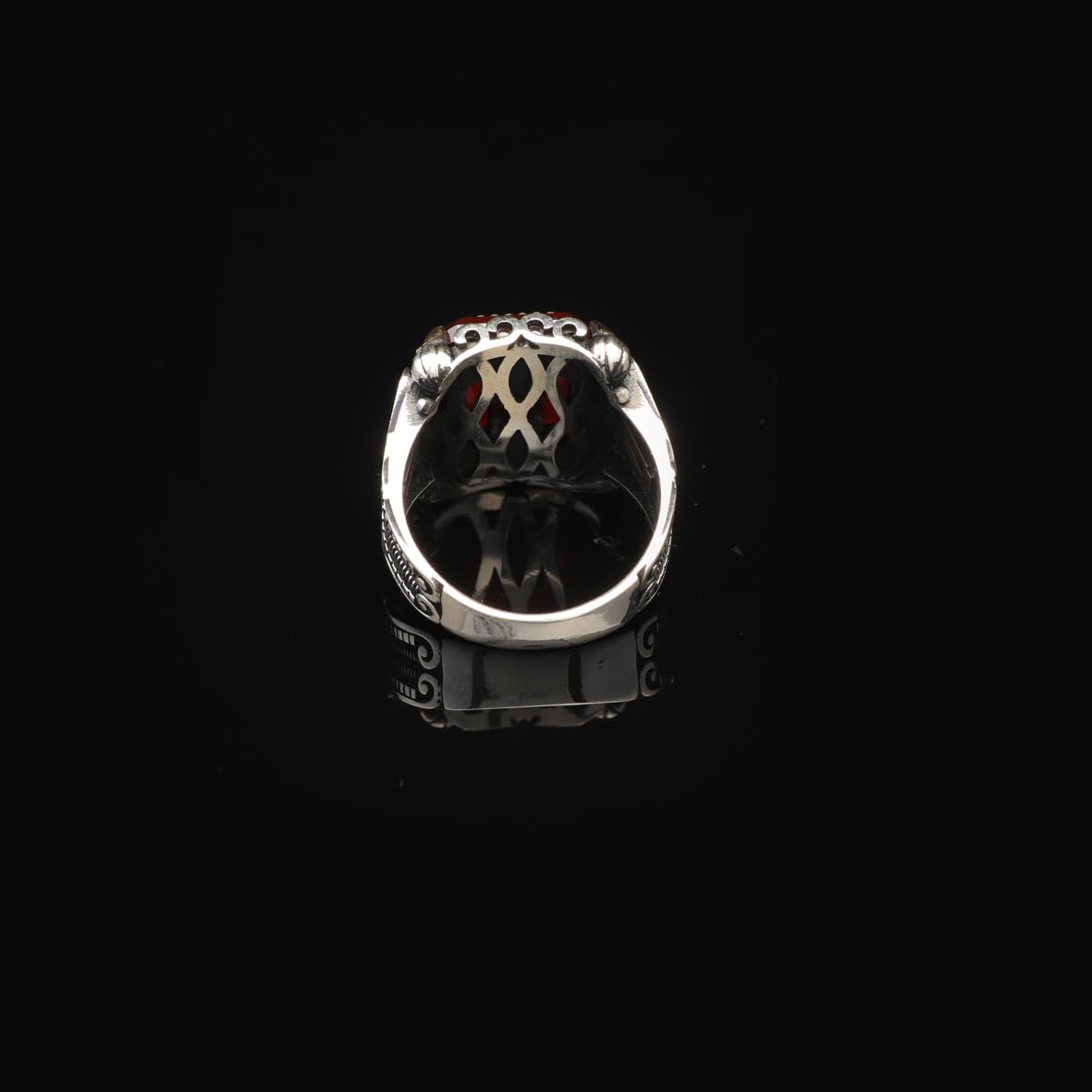 Vintage Carnelian Ring for Men - 925 Sterling Silver Turkish Gemstone Engagement Ring