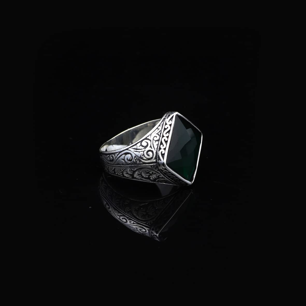 925K Sterling Silver Jade Ring
