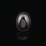 Vintage Men's Black Onyx Ring - Oval Large Gemstone Ring — image 3