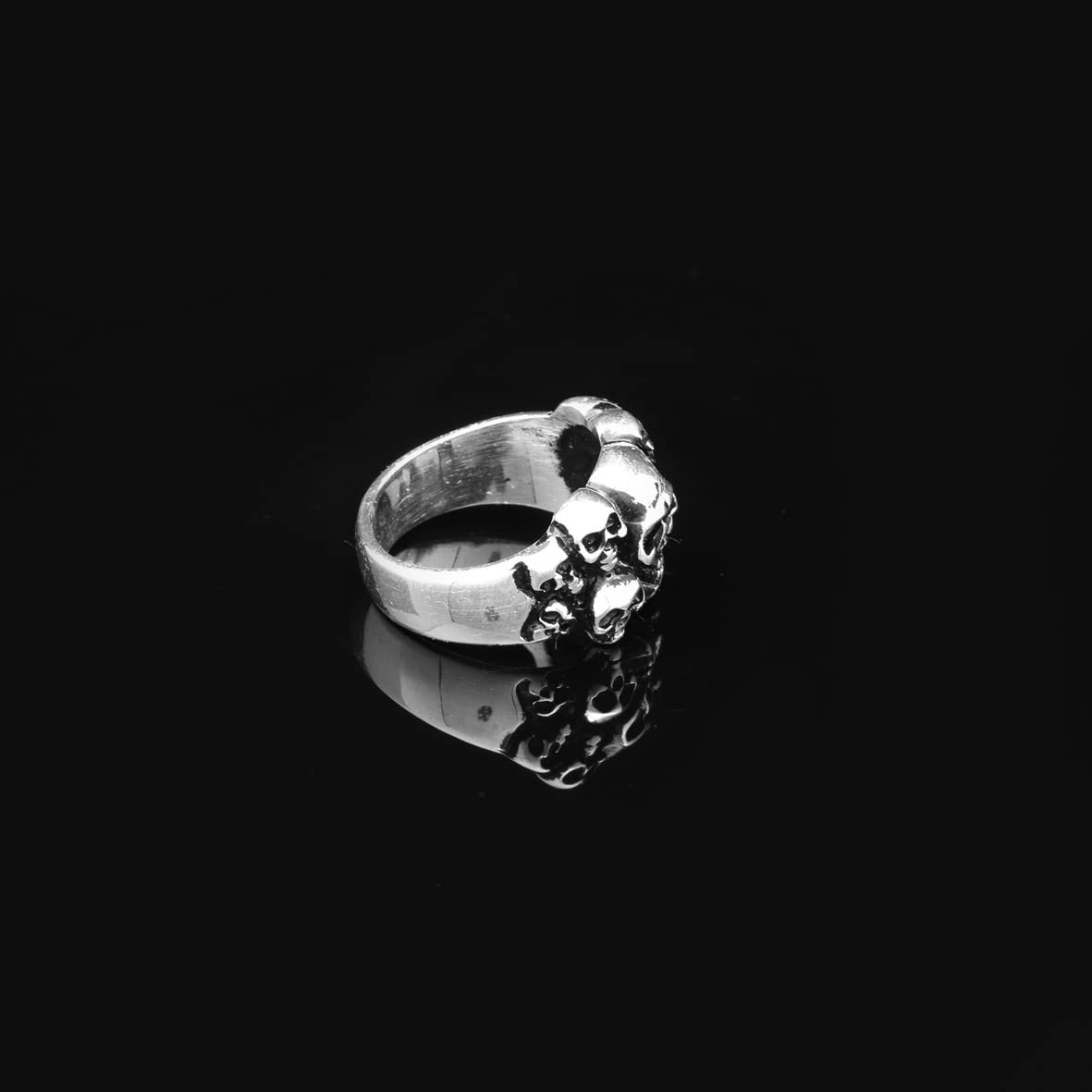 Skulls Handmade Sterling Silver Men Biker Ring