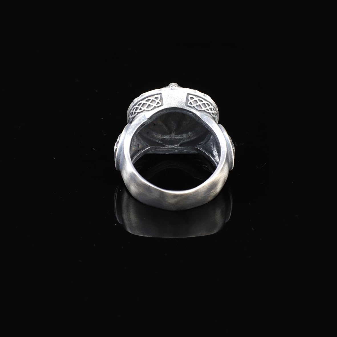 Handmade 925 Sterling Silver Viking Signet Ring - Men's Jewelry with Norse Design