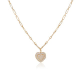 Zircon Stone Heart Necklace - Gold Plated and Sterling Silver Heart Pendant for Women - Dainty Gold Plated and Sterling Silver Necklace - Birthday Gifts for Women — image 1