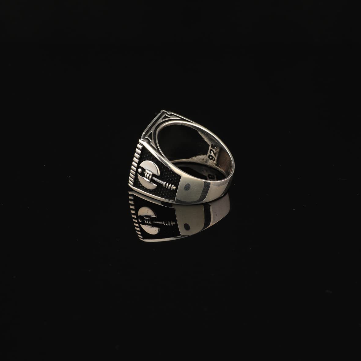 Men Silver Ax Ring