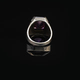 Vintage Amethyst Eagle Signet Ring – Handmade Sterling Silver Ring for Men with Gemstone – Custom Engraved Engagement Ring – Mens Silver Rings with Gift Silver Polishing Cloth — image 6