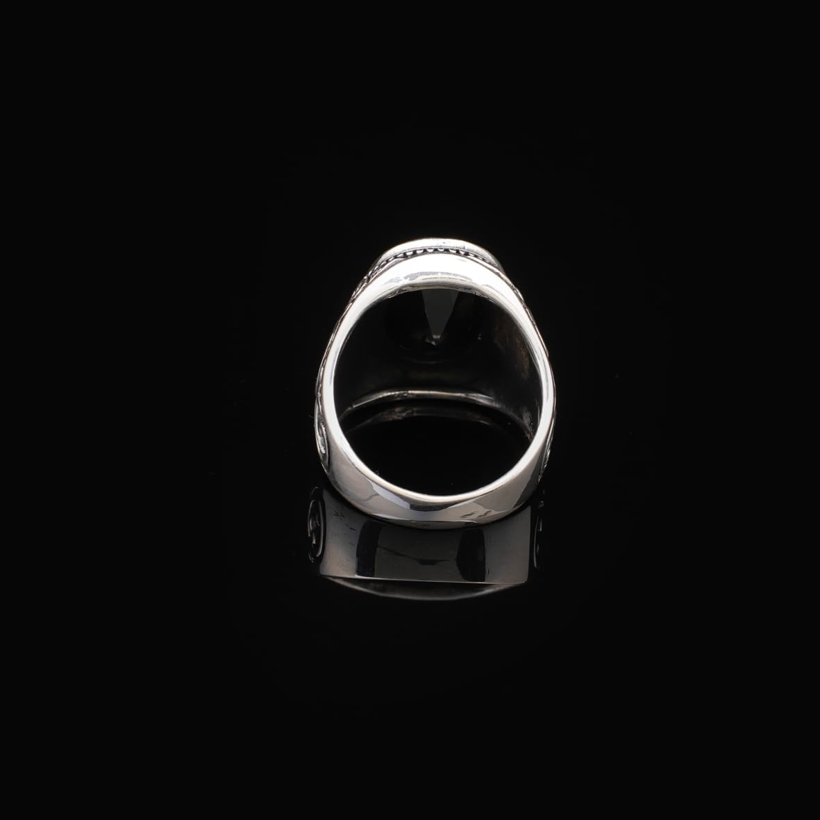 Handmade Onyx Gemstone Oval Stone Engagement Ring for Men Vintage 925 Sterling Silver