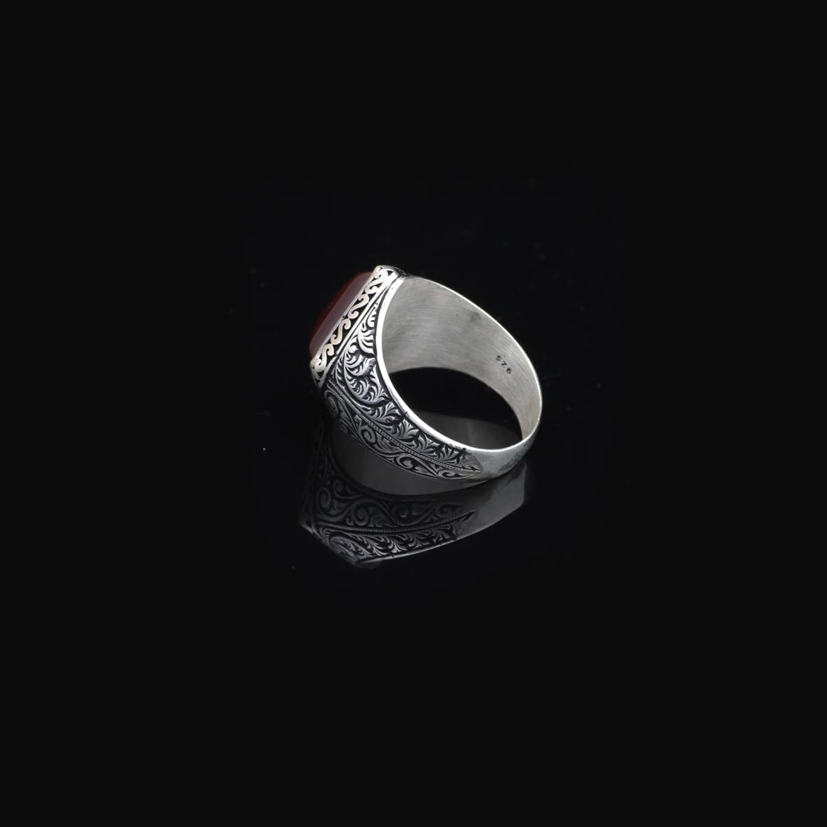 Men Handmade Carnelian Stone Ring