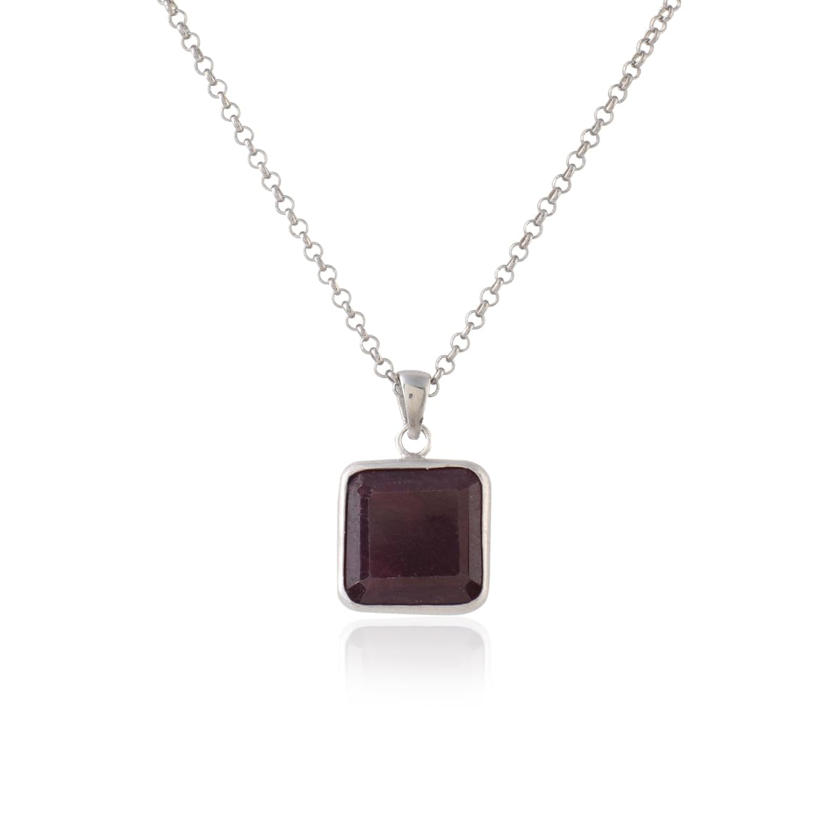 Emerald Initial Pendant for Men – Sterling Silver Biker Necklace
