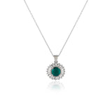 Emerald Necklace Sterling Silver Aesthetic Jewelry for Women - Aesthetic Sterling Silver Jewelry for Women - Birthday Gifts for Women — image 1