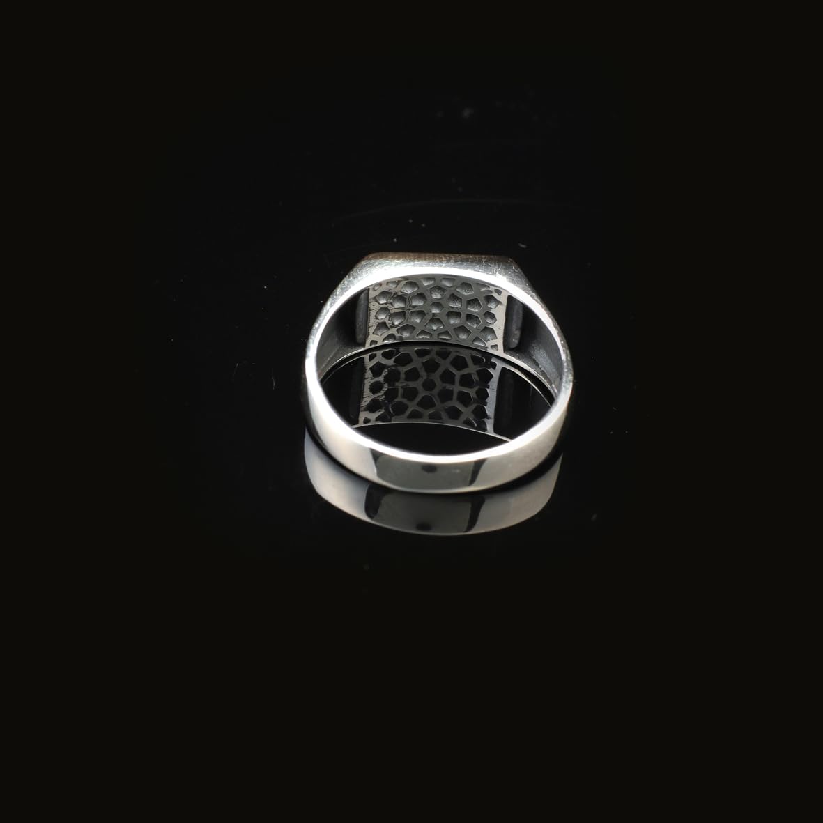 Personalized Wedding Band Signet Ring – Handmade Vintage Pinky Ring for Men – 925 Sterling Silver Engagement Ring with Custom Engraving + Gift Silver Polishing Cloth