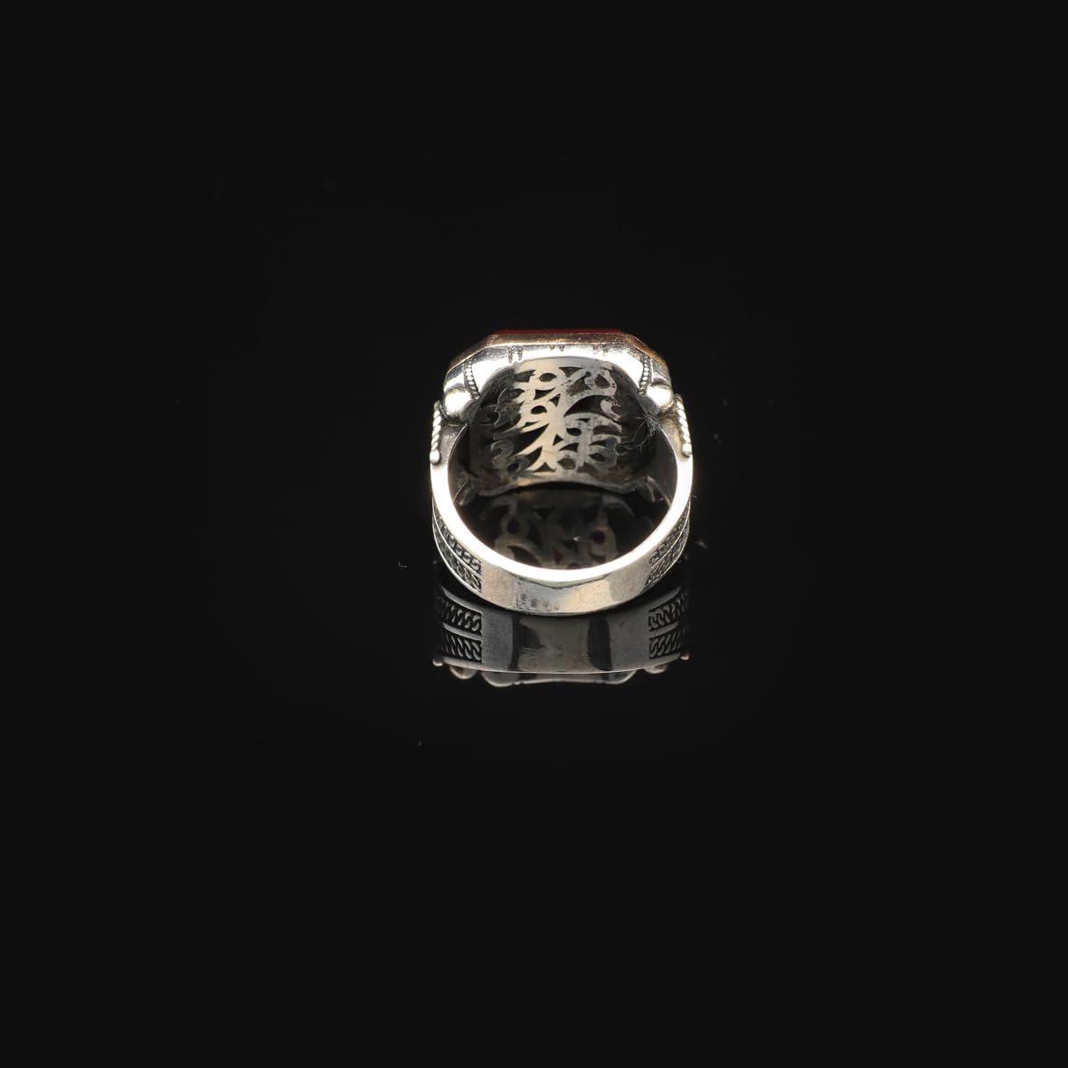 Handmade Vintage Garnet Ring - Men's 925 Sterling Silver Gemstone Ring - Turkish Design