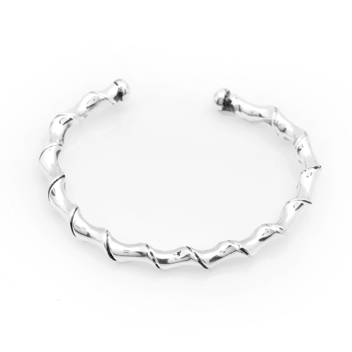 Polished Adjustable Thorn Cuff Bracelet for Men – Handmade Vintage Silver Cuff Bracelet in Sterling Silver