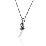 Men's Sterling Silver Knife Necklace with Silver Chain - Stylish Knife Pendant Necklace for Men - Birthday Gifts — image 1