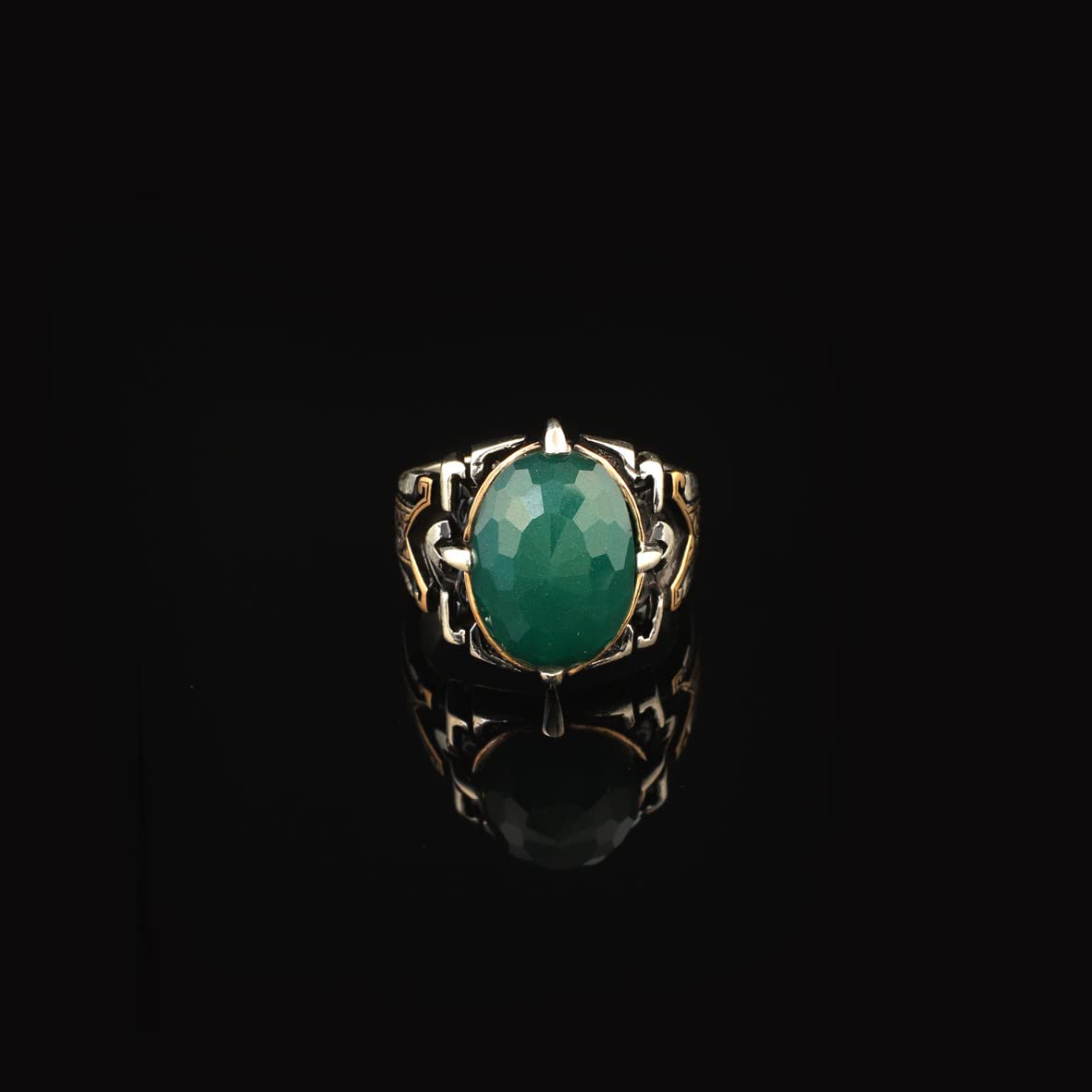 925K Sterling Silver Jade Ring