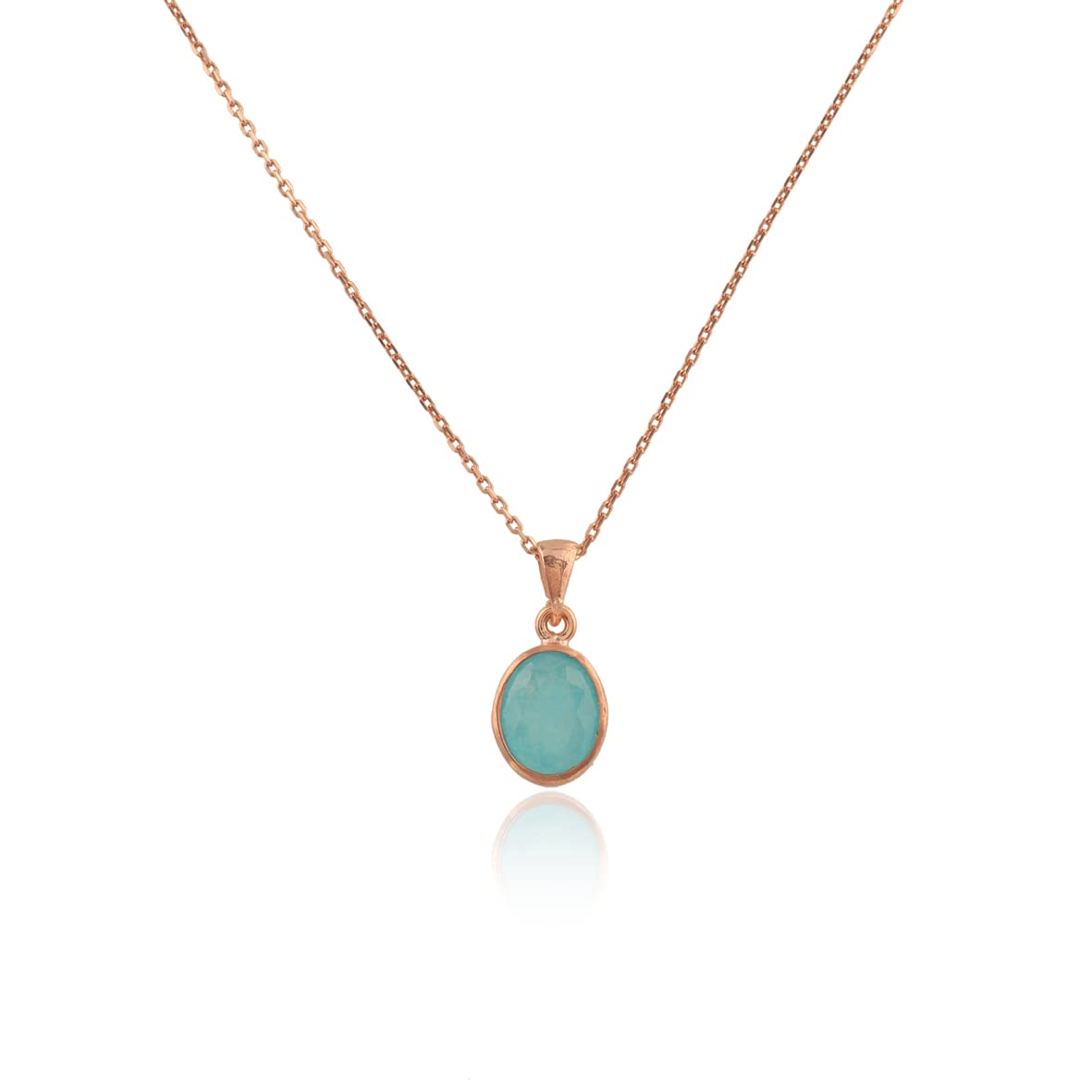 Sterling Silver Aquamarine Necklace for Women - Sterling Silver Necklace with Aquamarine Pendant for Women - Gift for Her