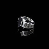 Handmade 925 Sterling Silver Black Onyx Pinky Ring - Men's Gemstone Jewelry with Silver Polishing Cloth Gift — image 3