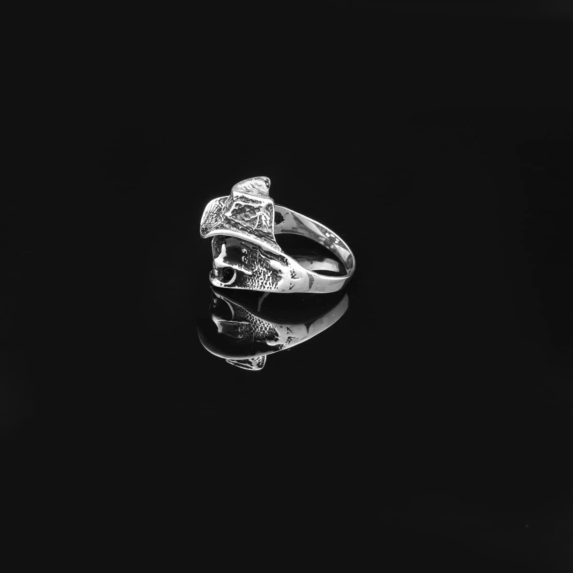 Skull Handmade Sterling Silver Men Cowboy Ring