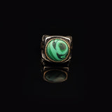 925 K Sterling Silver Malachite Ring Men — image 3