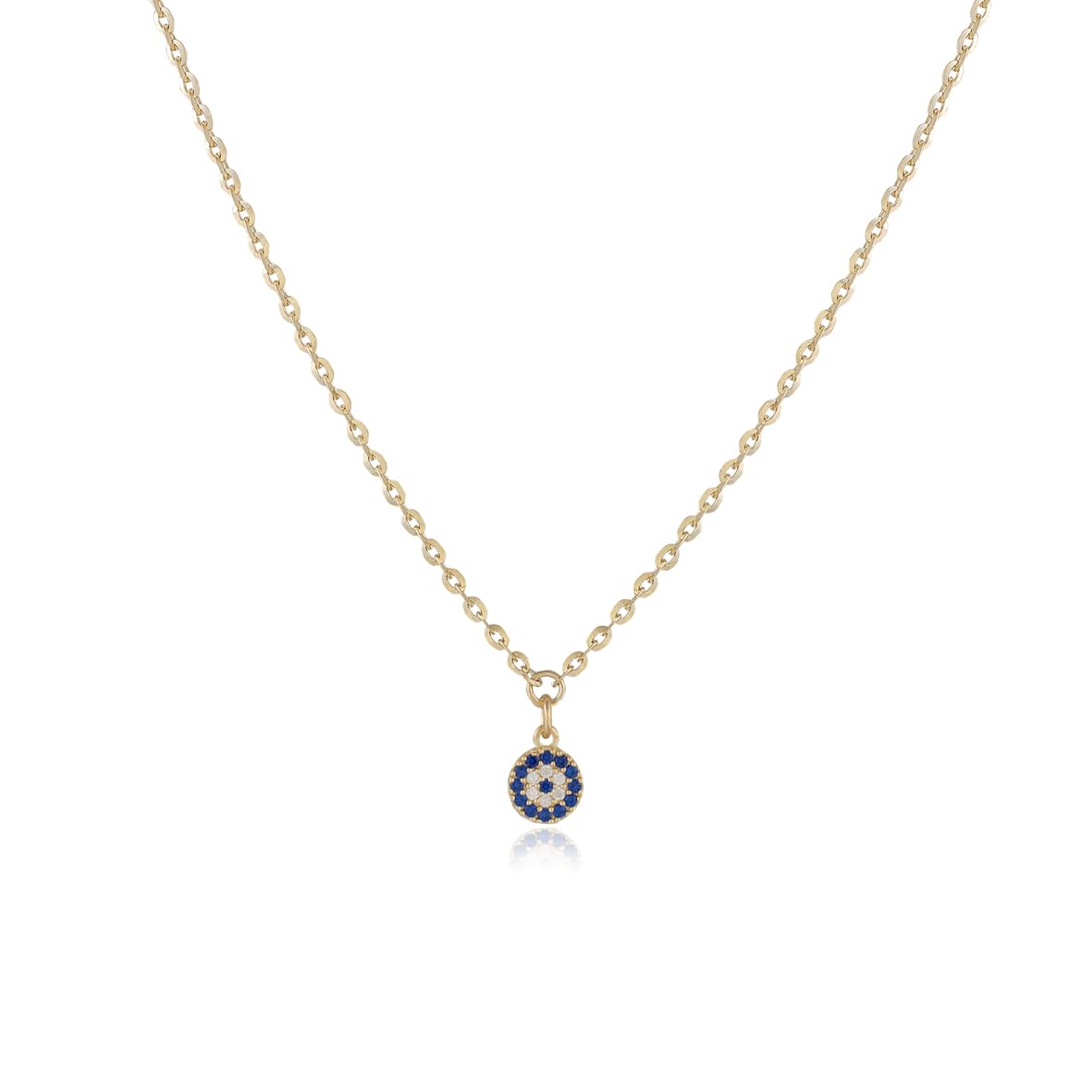 Sterling Silver Evil Eye Necklace for Women - Aesthetic Evil Eye Jewelry for Women - Gold Plated Silver Evil Eye Necklace - Birthday Gifts for Women