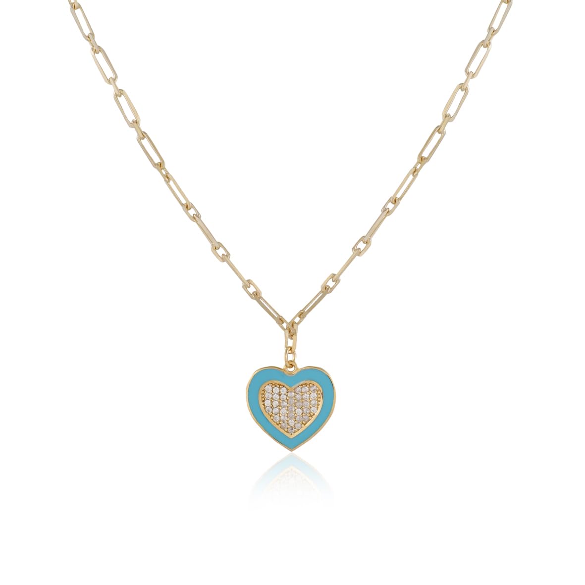 Sterling Silver Heart Necklace with Zircon Stone for Women - Gold Plated Heart Necklace: Aesthetic Charm - Cute Heart Necklace with Zircon Stone in Gold Jewelry