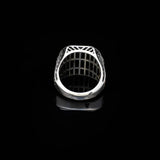 Genuine Turquoise Mens Ring with Ruby stone - Vintage Handmade 925 Sterling Silver Gemstone Jewelry for Men with Micro Stone - Includes Silver Polishing Cloth Gift — image 5