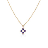 Four-Leaf Clover and Heart Pendant Sterling Silver Gold Plated Necklace - Aesthetic Jewelry - Sterling Silver Gold Plated for Women - Birthday Gifts for Women — image 1