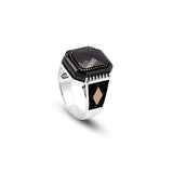 Black Onyx Vintage Men's Gemstone Ring - Handmade 925 Sterling Silver Turkish Engagement Ring with Polished Finish and Silver Polishing Cloth Gift Included — image 1