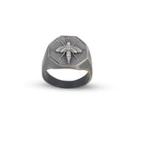 Handmade Bee Signet Ring - 925 Sterling Silver Men's Jewelry — image 1
