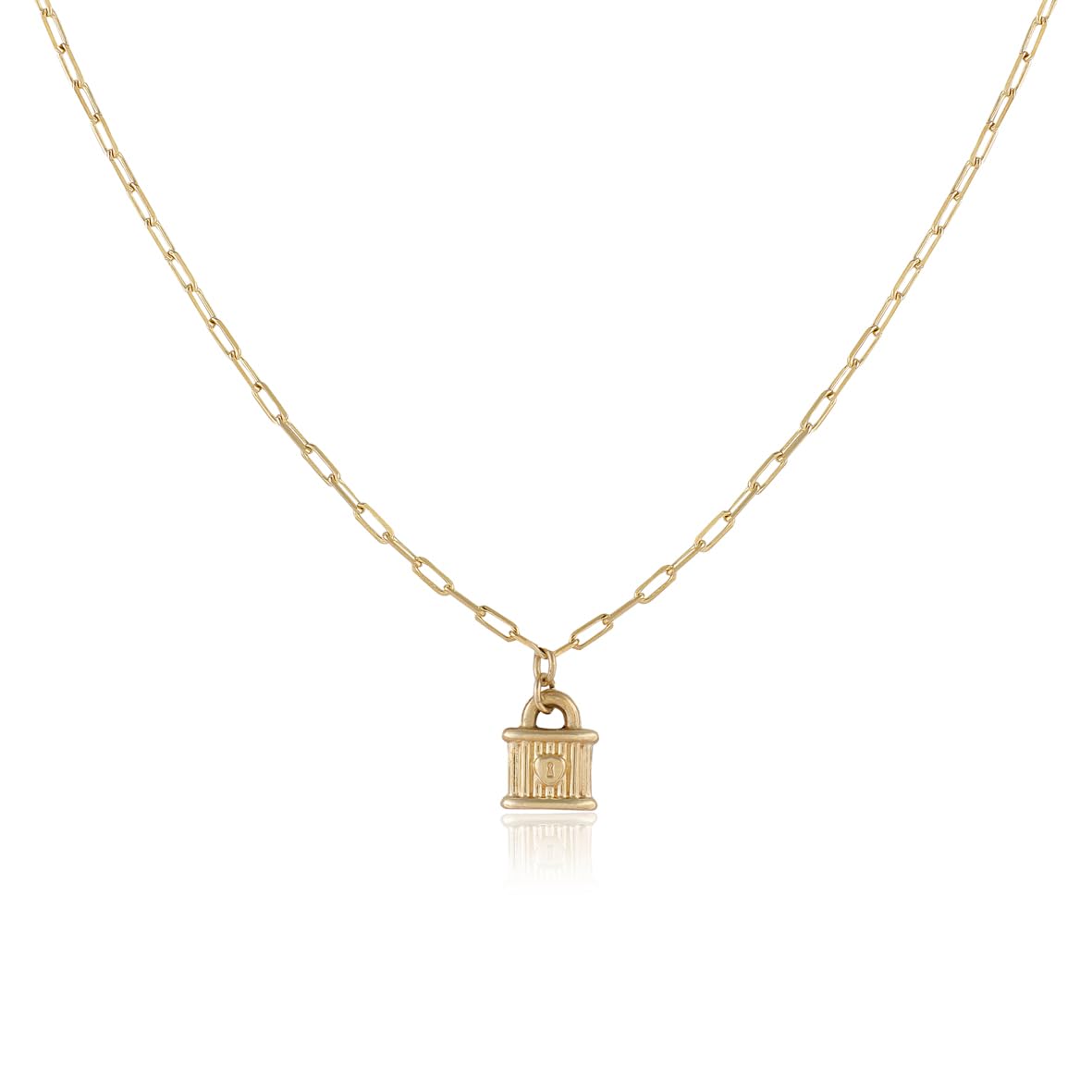 Sterling Silver Lock Necklace for Women - Cute Lock Necklace in Gold Jewelry Collection - Sterling Silver and Aesthetic Gold - Birthday Gifts for Women