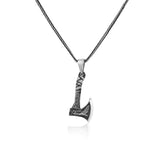 Sterling Silver Axe & Bird Necklace – Gothic Polished Pendant — image 1