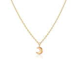 Gold Plated Sterling Silver Moon Necklace - Aesthetic Moon Necklace - Cute Necklaces for Women's Jewelry Collection - Birthday Gifts for Women — image 1
