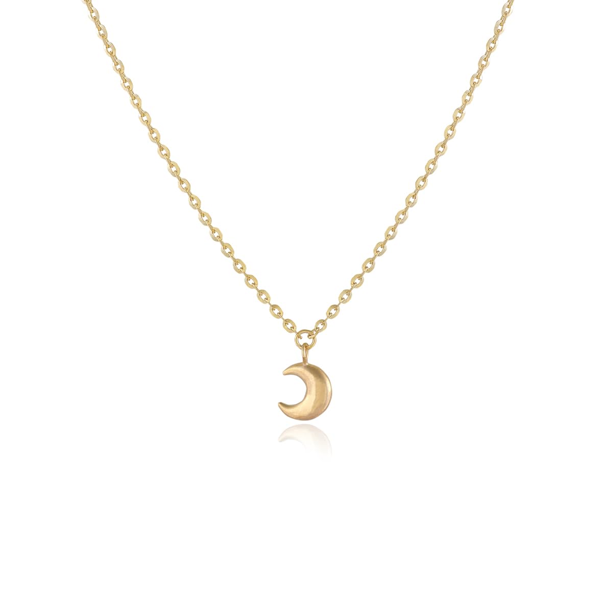 Gold Plated Sterling Silver Moon Necklace - Aesthetic Moon Necklace - Cute Necklaces for Women's Jewelry Collection - Birthday Gifts for Women