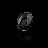 Men's Handmade Black Onyx Ring – Chunky Sterling Silver Vintage Engagement Ring with Ottoman Design — image 3