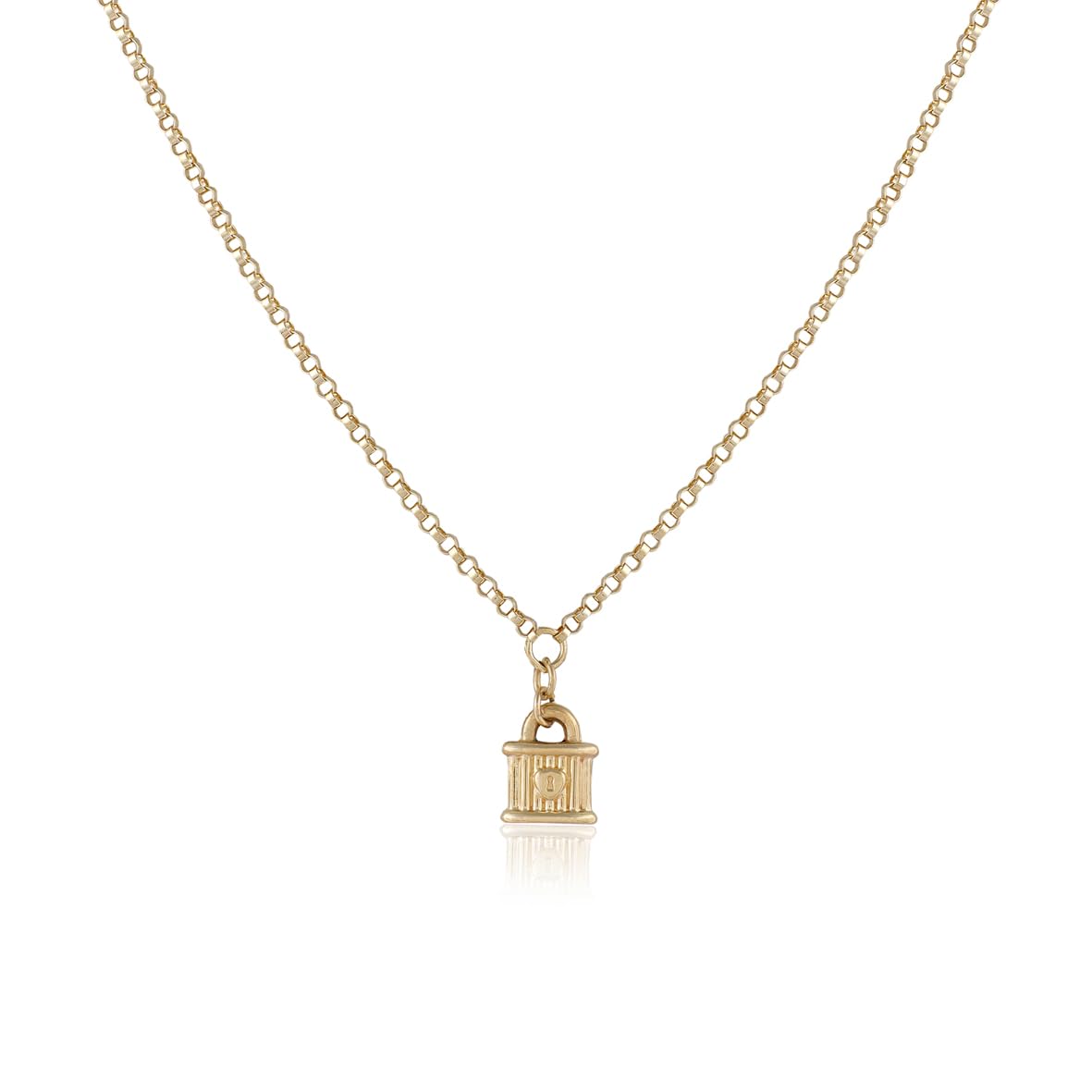 Gold Plated and Sterling Silver Lock Necklace - Lock Pendant Choker - Gold Plated and Sterling Silver for Women - Birthday Gifts for Women