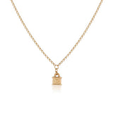Gold Plated and Sterling Silver Lock Necklace - Lock Pendant Choker - Gold Plated and Sterling Silver for Women - Birthday Gifts for Women — image 1
