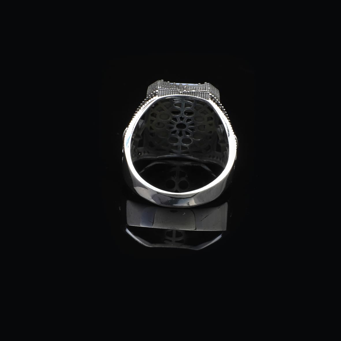 Black Onyx Ring for Men - Pole Star 925 Sterling Silver Jewelry - Men's Sterling Silver Ring with Black Onyx - Birthday Gifts