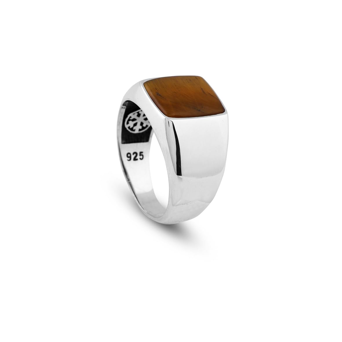 Tiger Eye Gemstone Pinky Ring for Men – Sterling Silver Ottoman Signet Ring